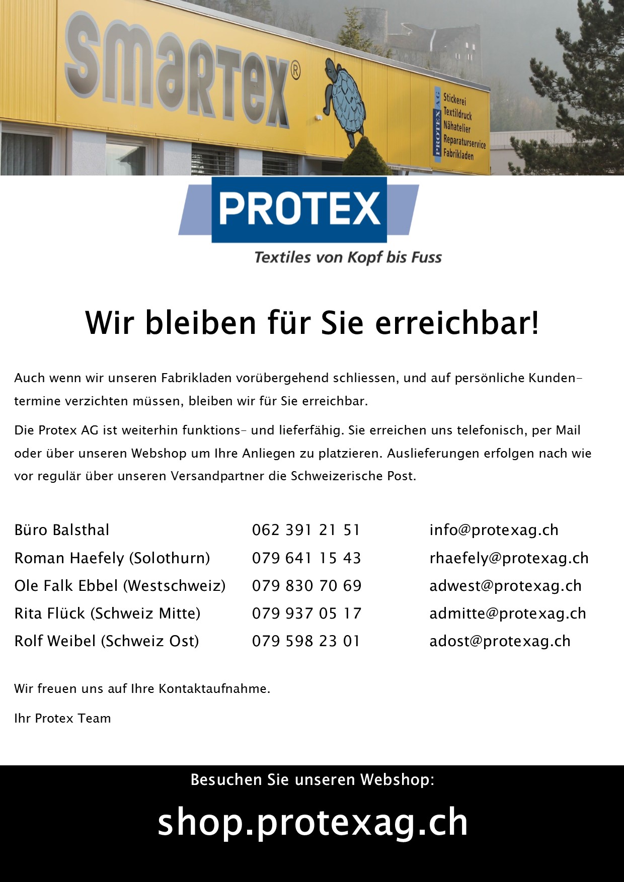 Wir bleiben für Sie erreichbar!